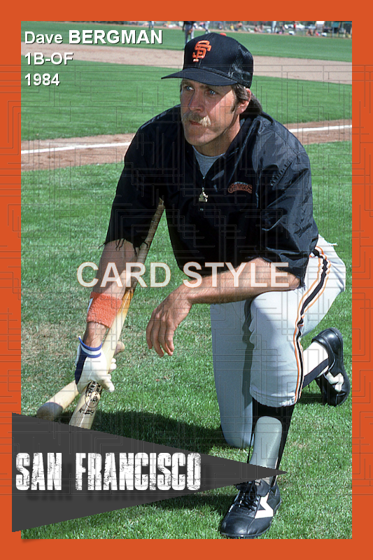 Dave Bergman - 1984 San Francisco Giants - choose a size & style
