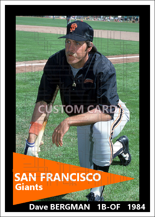 Dave Bergman - 1984 San Francisco Giants - choose a size & style