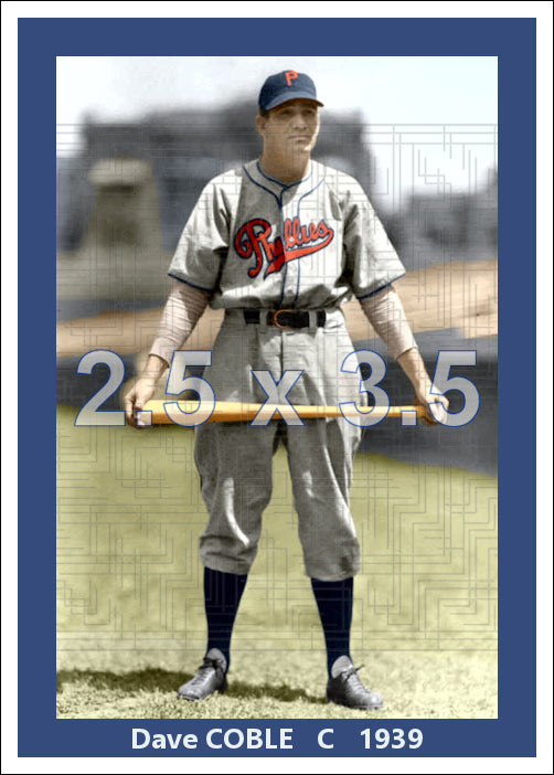 Dave Coble - 1939 Philadelphia Phillies - pose B - choose a size & style