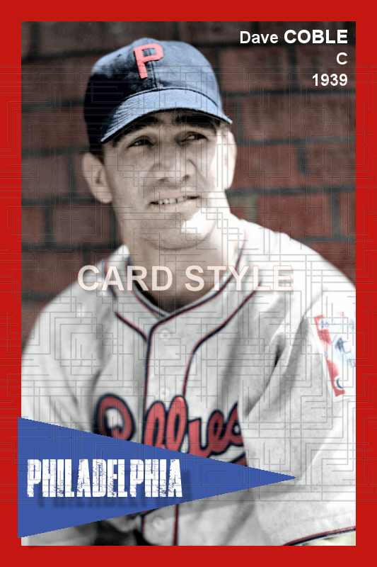 Dave Coble - 1939 Philadelphia Phillies - pose A - choose a size & style (Copy)