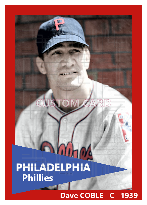 Dave Coble - 1939 Philadelphia Phillies - pose A - choose a size & style (Copy)