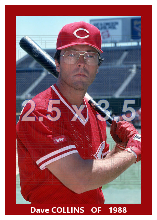 Dave Collins - 1988 Cincinnati Reds - choose a size & style