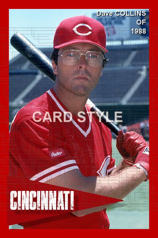 Dave Collins - 1988 Cincinnati Reds - choose a size & style