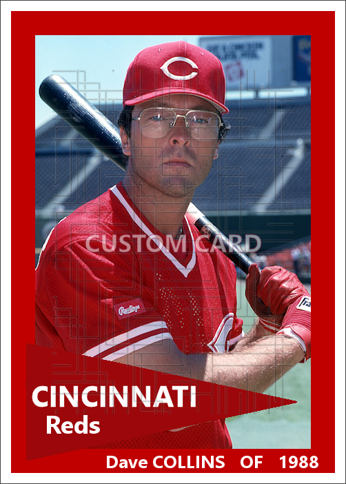 Dave Collins - 1988 Cincinnati Reds - choose a size & style