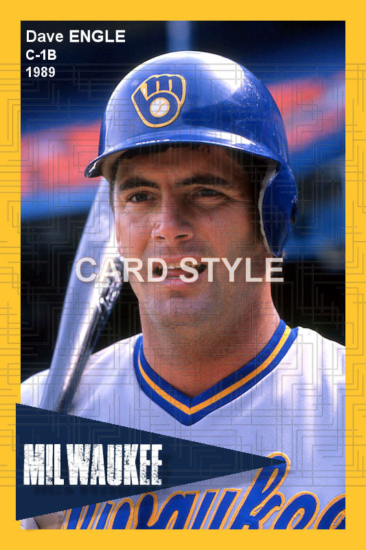 Dave Engle - 1989 Milwaukee Brewers - choose a size & style