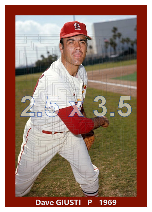Dave Giusti - 1969 St. Louis Cardinals - choose a size & style