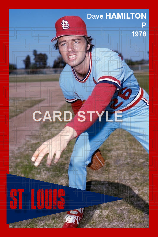 Dave Hamilton - 1978 St. Louis Cardinals - choose a size & style