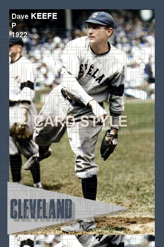 Dave Keefe - 1922 Cleveland Indians - choose a size & style