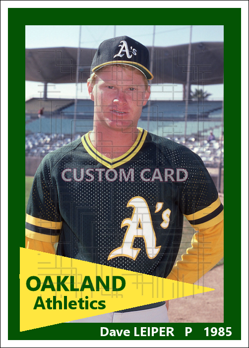 Dave Leiper - 1985 Oakland Athletics - choose a size & style