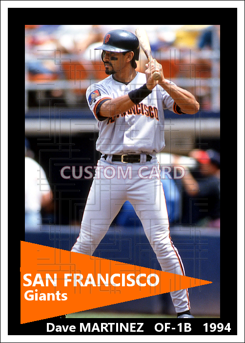 Dave Martinez - 1994 San Francisco Giants - choose a size & style