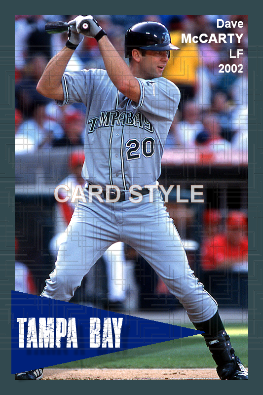 Dave McCarty - 2002 Tampa Bay Devil Rays - choose a size & style