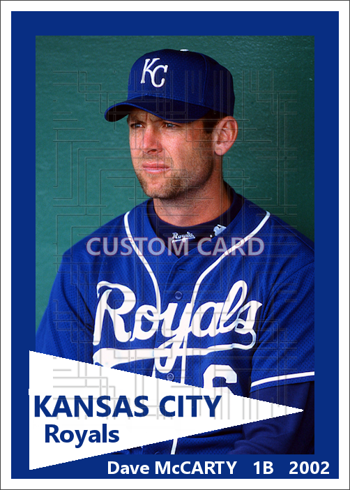 Dave McCarty - 2002 Kansas City Royals - choose a size & style