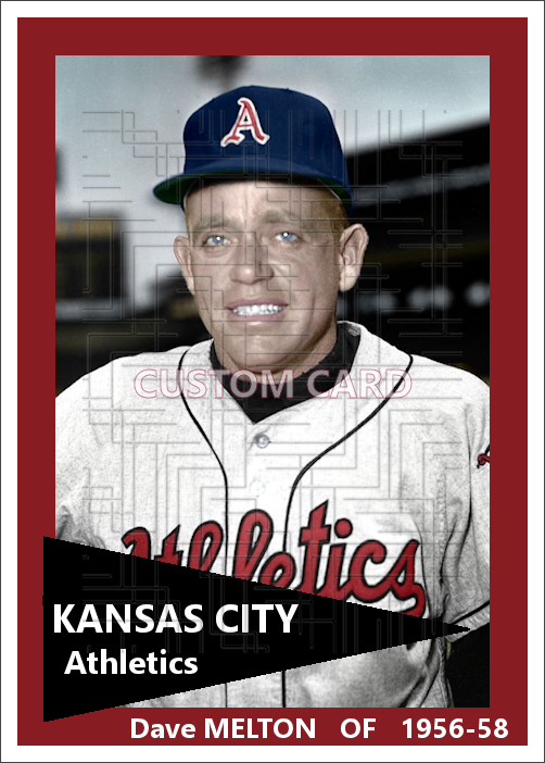 Dave Melton - 1956-58 Kansas City Athletics - choose a size & style