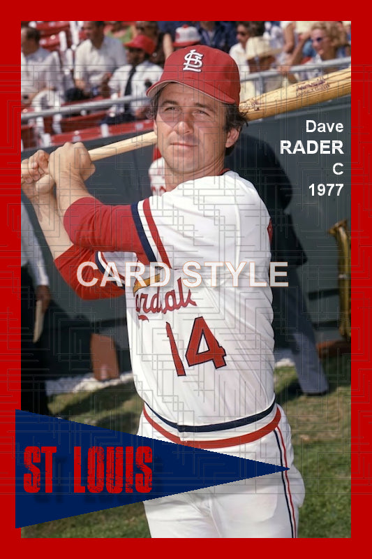 Dave Rader - 1977 St. Louis Cardinals - choose a size & style
