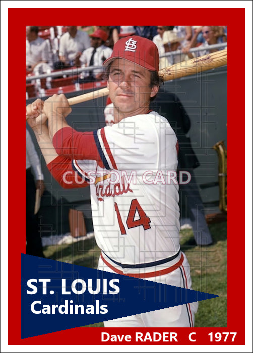 Dave Rader - 1977 St. Louis Cardinals - choose a size & style