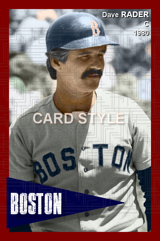 Dave Rader - 1980 Boston Red Sox - choose a size & style