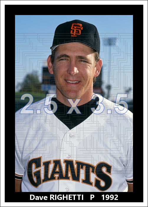 Dave Righetti - 1992 San Francisco Giants - choose a size & style
