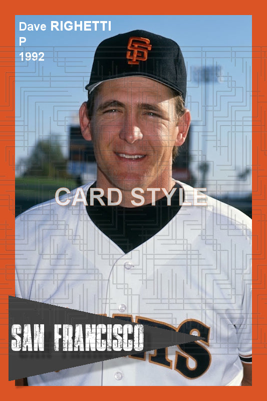 Dave Righetti - 1992 San Francisco Giants - choose a size & style