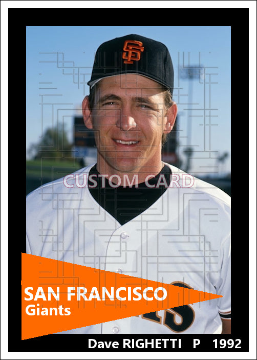 Dave Righetti - 1992 San Francisco Giants - choose a size & style