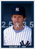 Dave Sax - 1989 New York Yankees - choose a size & style