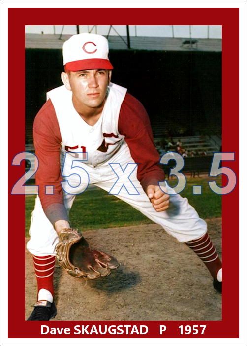 Dave Skaugstad - 1957 Cincinnati Reds - choose a size & style