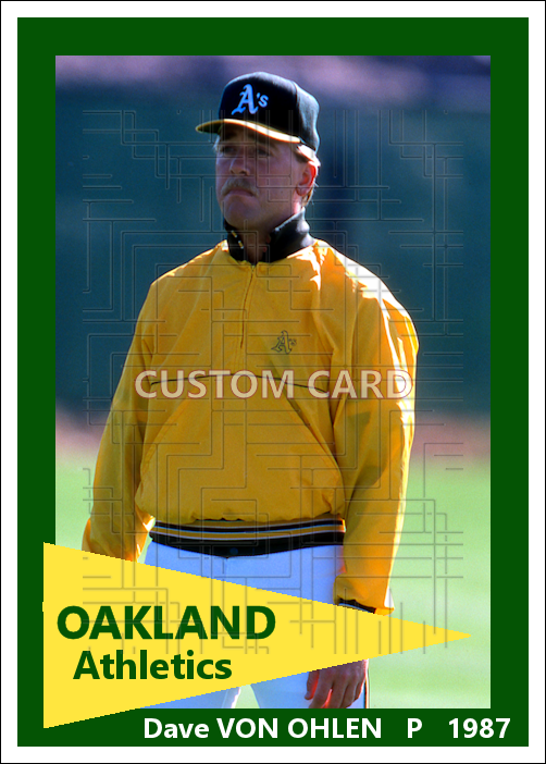 Dave Von Ohlen - 1987 Oakland Athletics - choose a size & style