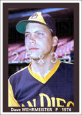 Dave Wehrmeister - 1976 San Diego Padres - choose a size & style