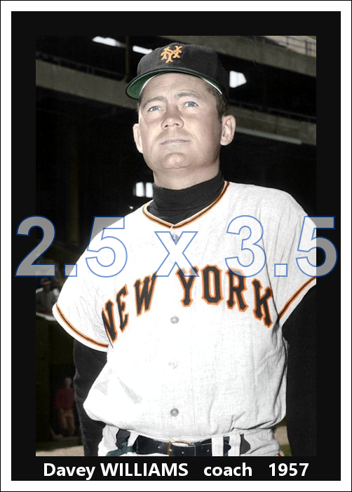 Davey Williams - 1957 New York Giants - choose a size & style