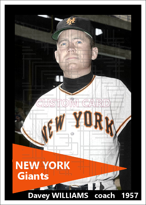 Davey Williams - 1957 New York Giants - choose a size & style