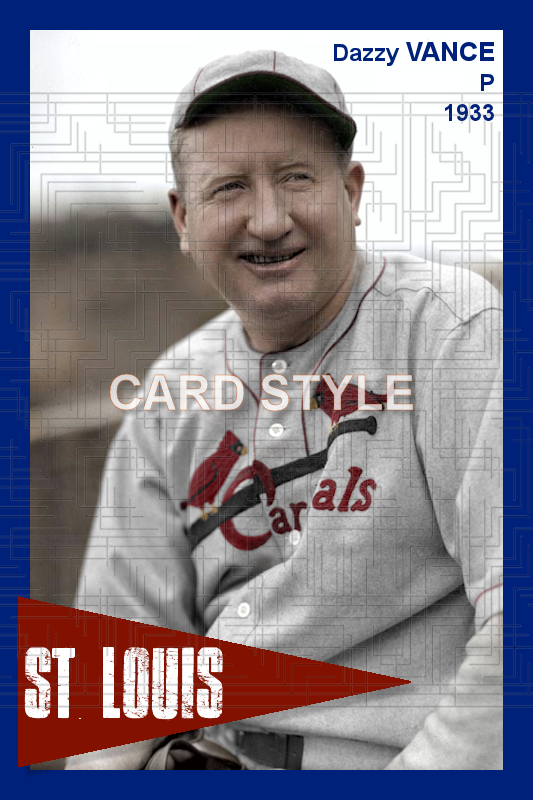 Dazzy Vance - 1933 St. Louis Cardinals - choose a size & style