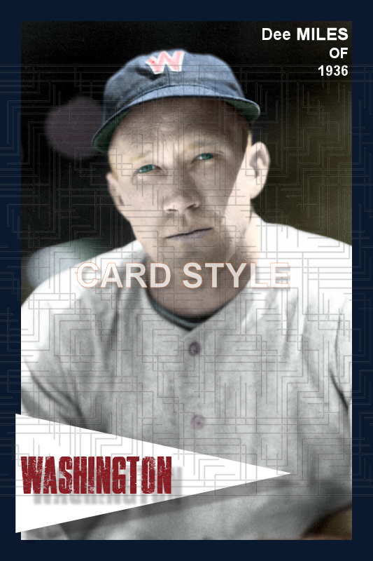 Dee Miles - 1936 Washington Senators - choose a size & style