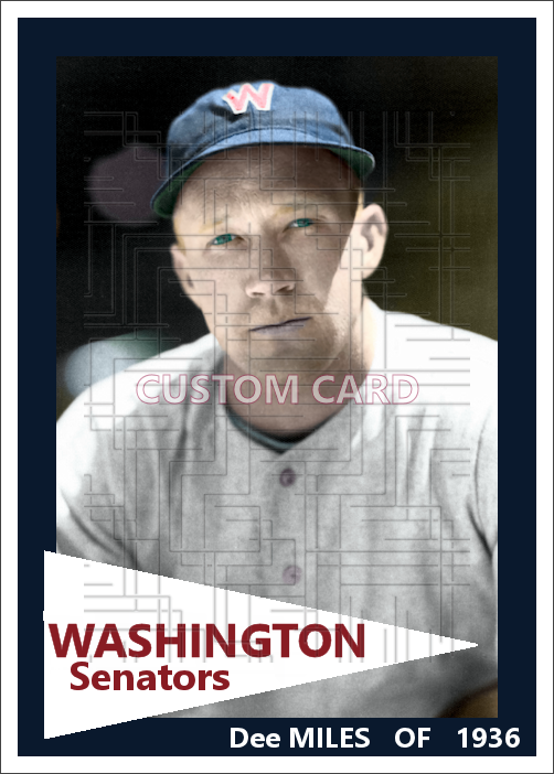 Dee Miles - 1936 Washington Senators - choose a size & style