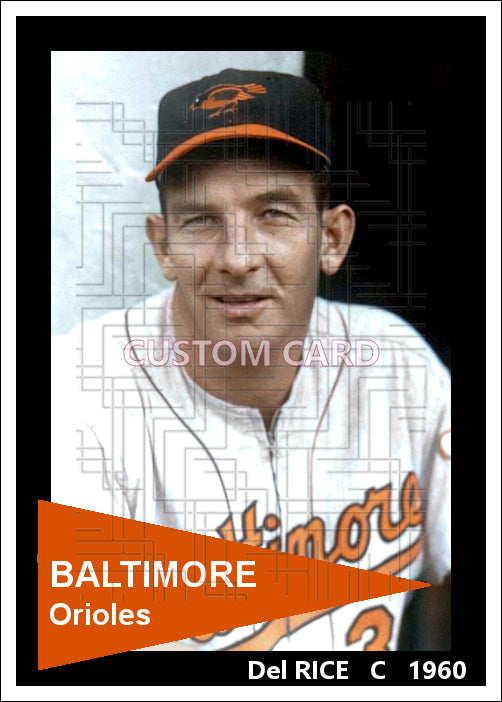 Del Rice - 1960 Baltimore Orioles - choose a size & style