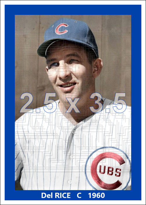 Del Rice - 1960 Chicago Cubs - choose a size & style