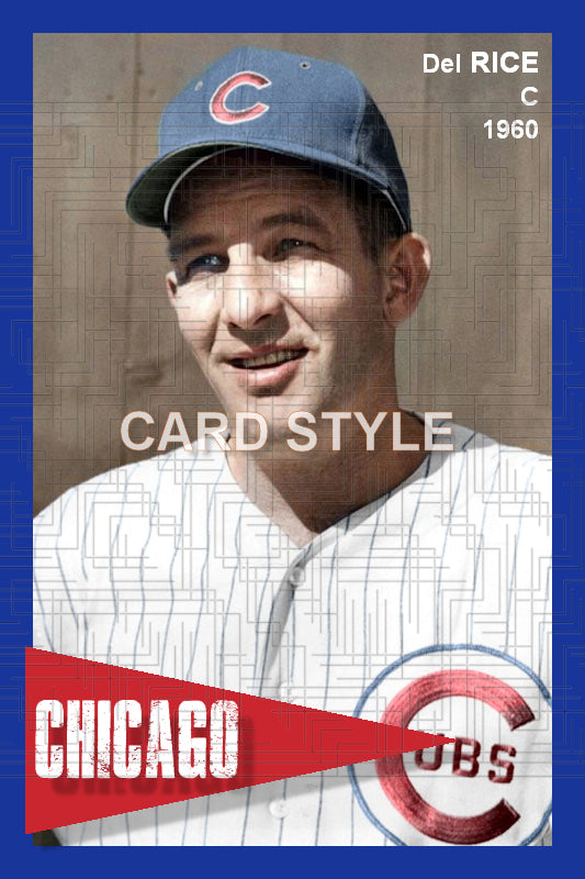Del Rice - 1960 Chicago Cubs - choose a size & style