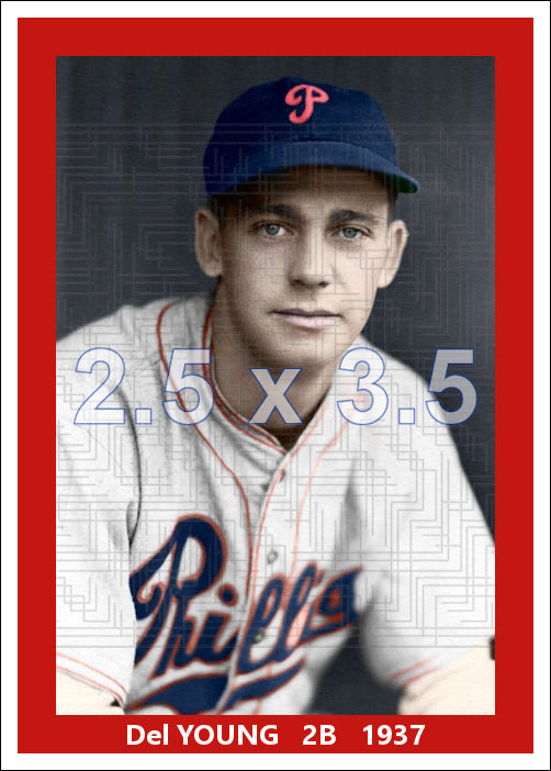 Del Young - 1937 Philadelphia Phillies - choose a size & style