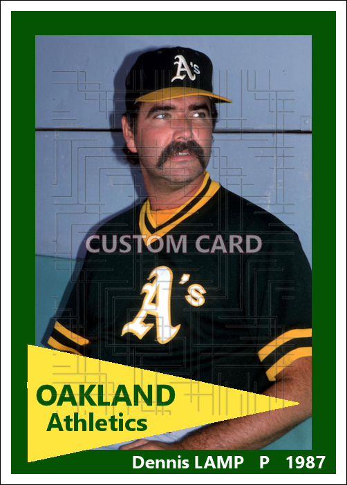 Dennis Lamp - 1987 Oakland Athletics - choose a size & style
