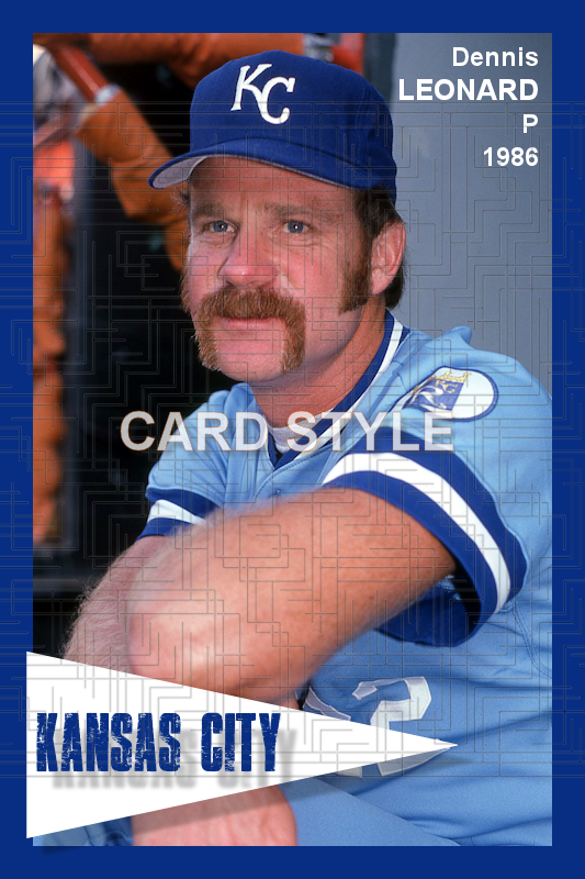 Dennis Leonard - 1986 Kansas City Royals - choose a size & style