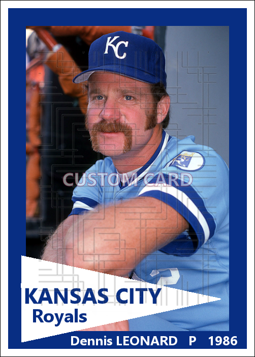 Dennis Leonard - 1986 Kansas City Royals - choose a size & style