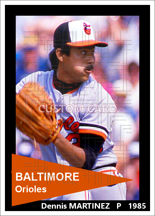 Dennis Martinez - 1985 Baltimore Orioles - choose a size & style
