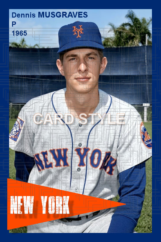 Dennis Musgraves - 1965 New York Mets - choose a size & style