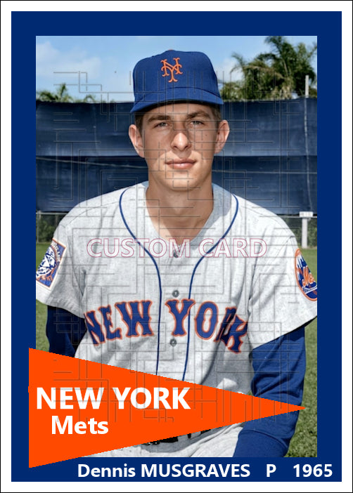 Dennis Musgraves - 1965 New York Mets - choose a size & style