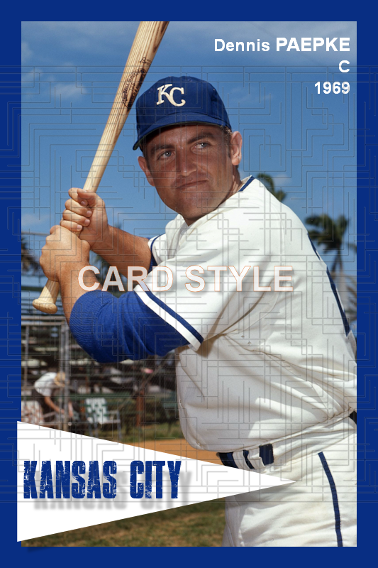 Dennis Paepke - 1969 Kansas City Royals - choose a size & style
