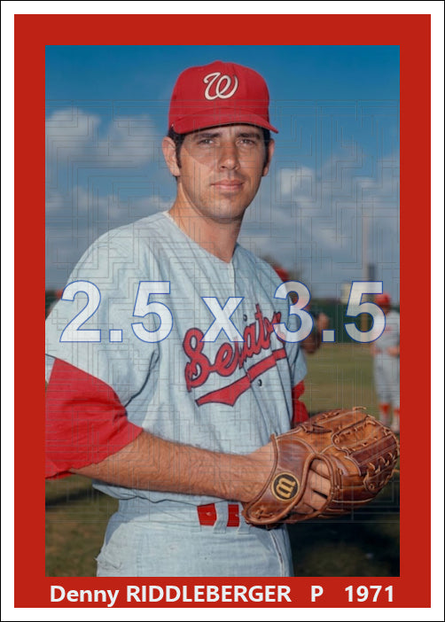 Denny Riddleberger - 1971 Washington Senators - choose a size & style
