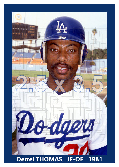 Derrel Thomas - 1981 Los Angeles Dodgers - choose a size & style