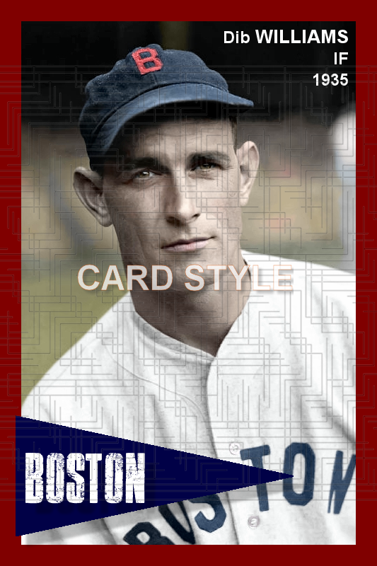 Dib Williams - 1935 Boston Red Sox - choose a size & style