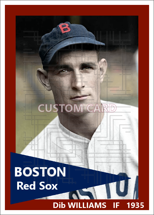 Dib Williams - 1935 Boston Red Sox - choose a size & style