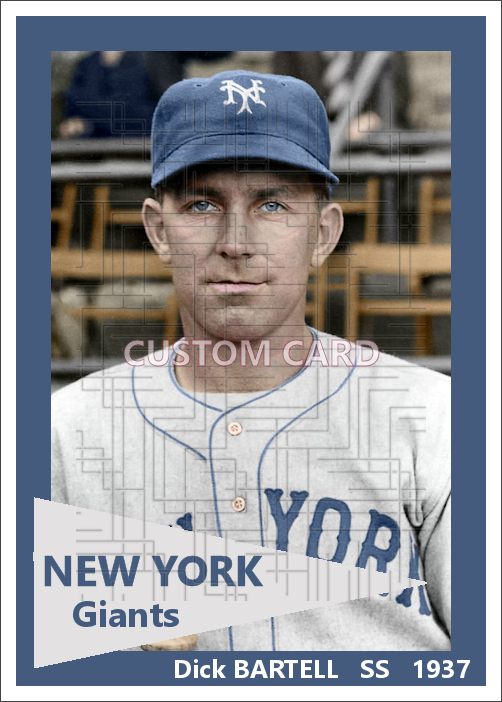 Dick Bartell - 1937 New York Giants - choose a size & style