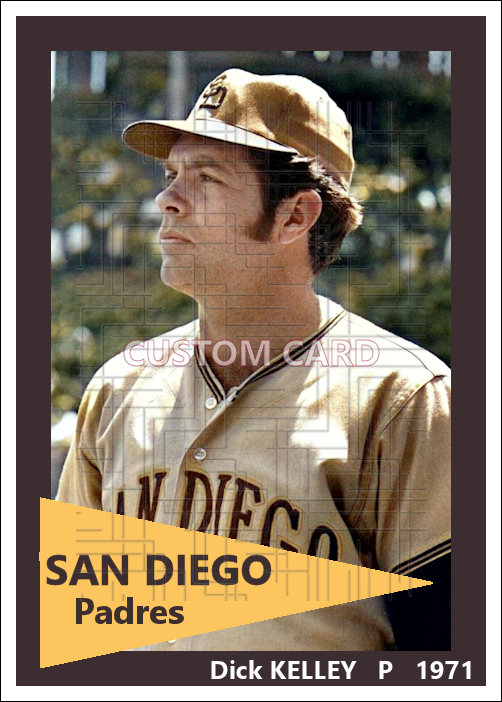 Dick Kelley - 1971 San Diego Padres - choose a size & style