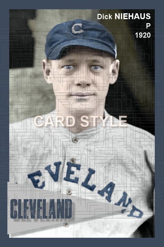 Dick Niehaus - 1920 Cleveland Indians - choose a size & style